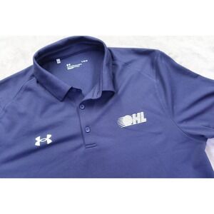 OHL Ontario Hocky League Hockey Polo Shirt Men's Size L Under Armour Blue